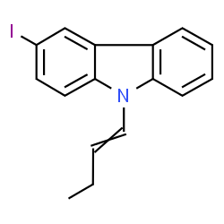 ChemSpider 2D Image | 9-(1-Buten-1-yl)-3-iodo-9H-carbazole | C16H14IN