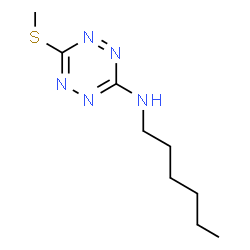 ChemSpider 2D Image | N-Hexyl-6-(methylsulfanyl)-1,2,4,5-tetrazin-3-amine | C9H17N5S