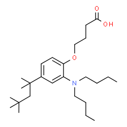 ChemSpider 2D Image | 4-[2-(Dibutylamino)-4-(2,4,4-trimethyl-2-pentanyl)phenoxy]butanoic acid | C26H45NO3