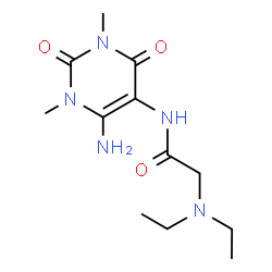ChemSpider 2D Image | N-(6-Amino-1,3-dimethyl-2,4-dioxo-1,2,3,4-tetrahydro-5-pyrimidinyl)-N~2~,N~2~-diethylglycinamide | C12H21N5O3