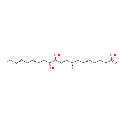 ChemSpider 2D Image | 8,11,12-Trihydroxy-5,9,14,17-icosatetraenoic acid | C20H32O5