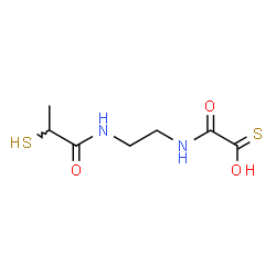 ChemSpider 2D Image | Oxo({2-[(2-sulfanylpropanoyl)amino]ethyl}amino)ethanethioic S-acid | C7H12N2O3S2