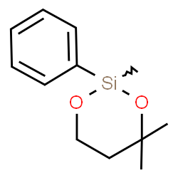 ChemSpider 2D Image | 2,4,4-Trimethyl-2-phenyl-1,3,2-dioxasilinane | C12H18O2Si