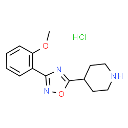 ChemSpider 2D Image | 4-[3-(2-methoxyphenyl)-1,2,4-oxadiazol-5-yl]piperidine hydrochloride | C14H18ClN3O2