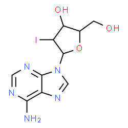 ChemSpider 2D Image | 9-(2-Deoxy-2-iodopentofuranosyl)-9H-purin-6-amine | C10H12IN5O3