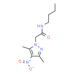 ChemSpider 2D Image | N-Butyl-2-(3,5-dimethyl-4-nitro-1H-pyrazol-1-yl)acetamide | C11H18N4O3