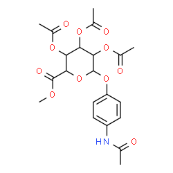 ChemSpider 2D Image | 4-Acetamidophenyl methyl 2,3,4-tri-O-acetylhexopyranosiduronate | C21H25NO11