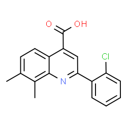 ChemSpider 2D Image | 2-(2-Chlorophenyl)-7,8-dimethyl-4-quinolinecarboxylic acid | C18H14ClNO2