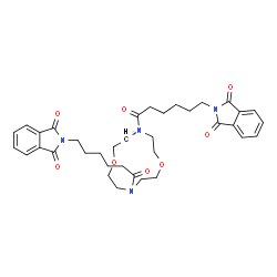 ChemSpider 2D Image | 2,2'-[1,7-Dioxa-4,10-diazacyclododecane-4,10-diylbis(6-oxo-6,1-hexanediyl)]bis(1H-isoindole-1,3(2H)-dione) | C36H44N4O8