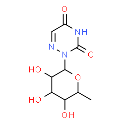 ChemSpider 2D Image | 2-(6-Deoxyhexopyranosyl)-1,2,4-triazine-3,5(2H,4H)-dione | C9H13N3O6