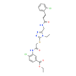ChemSpider 2D Image | Ethyl 4-chloro-3-[({[5-({[3-(2-chlorophenyl)acryloyl]amino}methyl)-4-ethyl-4H-1,2,4-triazol-3-yl]sulfanyl}acetyl)amino]benzoate | C25H25Cl2N5O4S