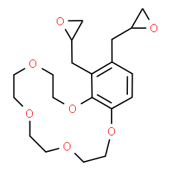 ChemSpider 2D Image | 14,15-Bis(2-oxiranylmethyl)-2,3,5,6,8,9,11,12-octahydro-1,4,7,10,13-benzopentaoxacyclopentadecine | C20H28O7