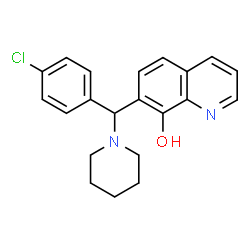ChemSpider 2D Image | 7-[(4-Chlorophenyl)(1-piperidinyl)methyl]-8-quinolinol | C21H21ClN2O