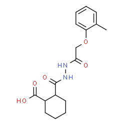 ChemSpider 2D Image | 2-({2-[(2-Methylphenoxy)acetyl]hydrazino}carbonyl)cyclohexanecarboxylic acid | C17H22N2O5