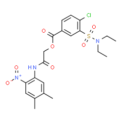 ChemSpider 2D Image | 2-[(4,5-Dimethyl-2-nitrophenyl)amino]-2-oxoethyl 4-chloro-3-(diethylsulfamoyl)benzoate | C21H24ClN3O7S