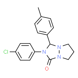 ChemSpider 2D Image | 2-(4-Chlorophenyl)-3-(4-methylphenyl)tetrahydro-1H,5H-pyrazolo[1,2-a][1,2,4]triazol-1-one | C18H18ClN3O