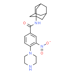 ChemSpider 2D Image | N-(Adamantan-1-yl)-3-nitro-4-(1-piperazinyl)benzamide | C21H28N4O3