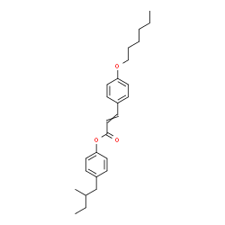 ChemSpider 2D Image | 4-(2-Methylbutyl)phenyl 3-[4-(hexyloxy)phenyl]acrylate | C26H34O3