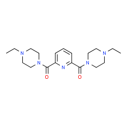ChemSpider 2D Image | 2,6-Pyridinediylbis[(4-ethyl-1-piperazinyl)methanone] | C19H29N5O2