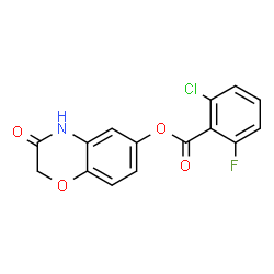 ChemSpider 2D Image | 3-Oxo-3,4-dihydro-2H-1,4-benzoxazin-6-yl 2-chloro-6-fluorobenzoate | C15H9ClFNO4