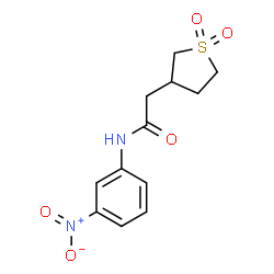 ChemSpider 2D Image | 2-(1,1-Dioxidotetrahydro-3-thiophenyl)-N-(3-nitrophenyl)acetamide | C12H14N2O5S