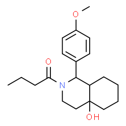 ChemSpider 2D Image | 1-[4a-Hydroxy-1-(4-methoxyphenyl)octahydro-2(1H)-isoquinolinyl]-1-butanone | C20H29NO3