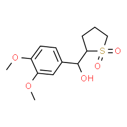 ChemSpider 2D Image | (3,4-Dimethoxyphenyl)(1,1-dioxidotetrahydro-2-thiophenyl)methanol | C13H18O5S