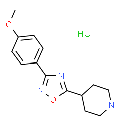 ChemSpider 2D Image | 4-[3-(4-methoxyphenyl)-1,2,4-oxadiazol-5-yl]piperidine hydrochloride | C14H18ClN3O2