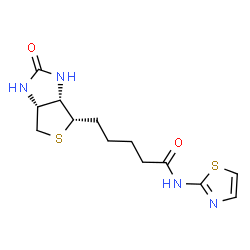 ChemSpider 2D Image | 5-[(3aS,4S,6aR)-2-Oxohexahydro-1H-thieno[3,4-d]imidazol-4-yl]-N-(1,3-thiazol-2-yl)pentanamide | C13H18N4O2S2