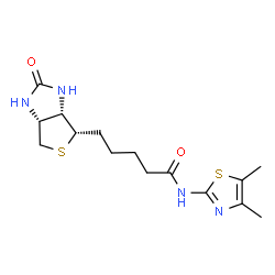 ChemSpider 2D Image | N-(4,5-Dimethyl-1,3-thiazol-2-yl)-5-[(3aS,4S,6aR)-2-oxohexahydro-1H-thieno[3,4-d]imidazol-4-yl]pentanamide | C15H22N4O2S2