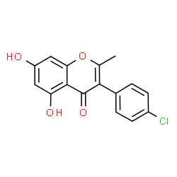 ChemSpider 2D Image | 3-(4-Chlorophenyl)-5,7-dihydroxy-2-methyl-4H-chromen-4-one | C16H11ClO4