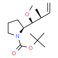 ChemSpider 2D Image | tert-butyl (2S)-2-[(1R,2S)-1-methoxy-2-methylbut-3-en-1-yl]pyrrolidine-1-carboxylate | C15H27NO3