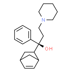 ChemSpider 2D Image | (1S)-1-(Bicyclo[2.2.1]hept-5-en-2-yl)-1-phenyl-3-(1-piperidinyl)-1-propanol | C21H29NO