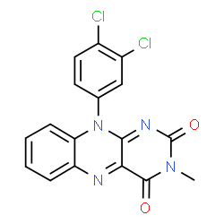 ChemSpider 2D Image | 10-(3,4-Dichlorophenyl)-3-methylbenzo[g]pteridine-2,4(3H,10H)-dione | C17H10Cl2N4O2