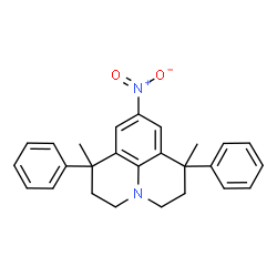 ChemSpider 2D Image | 1,7-Dimethyl-9-nitro-1,7-diphenyl-2,3,6,7-tetrahydro-1H,5H-pyrido[3,2,1-ij]quinoline | C26H26N2O2
