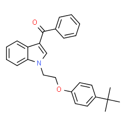 ChemSpider 2D Image | (1-{2-[4-(2-Methyl-2-propanyl)phenoxy]ethyl}-1H-indol-3-yl)(phenyl)methanone | C27H27NO2
