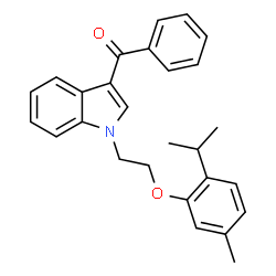 ChemSpider 2D Image | {1-[2-(2-Isopropyl-5-methylphenoxy)ethyl]-1H-indol-3-yl}(phenyl)methanone | C27H27NO2