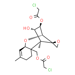 ChemSpider 2D Image | (3beta,4alpha,6xi,12R)-4-Hydroxy-12,13-epoxytrichothec-9-ene-3,15-diyl bis(chloroacetate) | C19H24Cl2O7