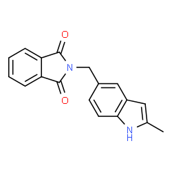 ChemSpider 2D Image | 2-[(2-Methyl-1H-indol-5-yl)methyl]-1H-isoindole-1,3(2H)-dione | C18H14N2O2
