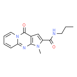 ChemSpider 2D Image | 1-Methyl-4-oxo-N-propyl-1,4-dihydropyrido[1,2-a]pyrrolo[2,3-d]pyrimidine-2-carboxamide | C15H16N4O2
