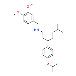 ChemSpider 2D Image | N-(3,4-Dimethoxybenzyl)-3-(4-isopropoxyphenyl)-6-methyl-1-heptanamine | C26H39NO3