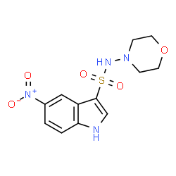ChemSpider 2D Image | N-(4-Morpholinyl)-5-nitro-1H-indole-3-sulfonamide | C12H14N4O5S