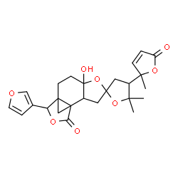 ChemSpider 2D Image | 10-(3-Furyl)-6-hydroxy-5',5'-dimethyl-4'-(2-methyl-5-oxo-2,5-dihydro-2-furanyl)dihydro-3'H-spiro[5,11-dioxatetracyclo[7.3.1.0~1,9~.0~2,6~]tridecane-4,2'-furan]-12-one | C25H28O8