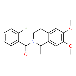 ChemSpider 2D Image | (6,7-Dimethoxy-1-methyl-3,4-dihydro-2(1H)-isoquinolinyl)(2-fluorophenyl)methanone | C19H20FNO3