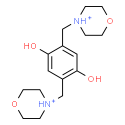 ChemSpider 2D Image | 4,4'-[(2,5-Dihydroxy-1,4-phenylene)bis(methylene)]bis(morpholin-4-ium) | C16H26N2O4