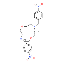 ChemSpider 2D Image | 4,10-Bis(4-nitrobenzyl)-1,7-dioxa-4,10-diazacyclododecane | C22H28N4O6