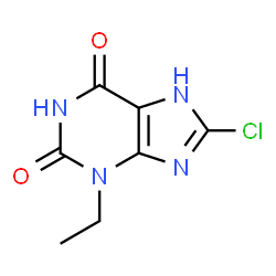 ChemSpider 2D Image | 8-Chloro-3-ethyl-3,7-dihydro-1H-purine-2,6-dione | C7H7ClN4O2