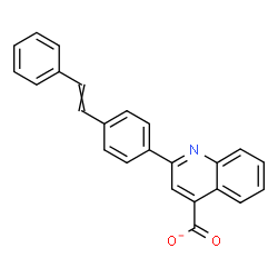 ChemSpider 2D Image | 2-[4-(2-Phenylvinyl)phenyl]-4-quinolinecarboxylate | C24H16NO2