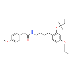 ChemSpider 2D Image | N-(4-{2,4-Bis[(2-methyl-2-butanyl)oxy]phenyl}butyl)-2-(4-methoxyphenyl)acetamide | C29H43NO4