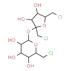 ChemSpider 2D Image | 1,6-Dichloro-1,6-dideoxyhex-2-ulofuranosyl 6-chloro-6-deoxyhexopyranoside | C12H19Cl3O8